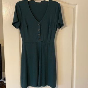 Dark teal cap sleeve dress